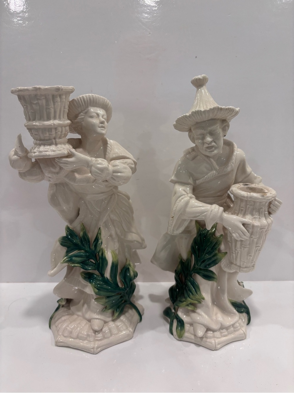 Vintage fitz & floyd classics Asian oriental figurine candle holder pair